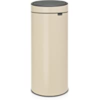 Brabantia Touch Bin Cubo de Basura- 30 litros- Acero Inoxidable- Almond- 32 x 29.5 x 72 cm
